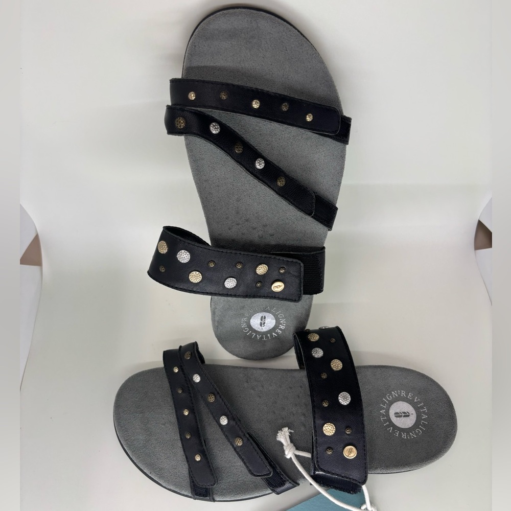 Black Studded Revitalign Sandals